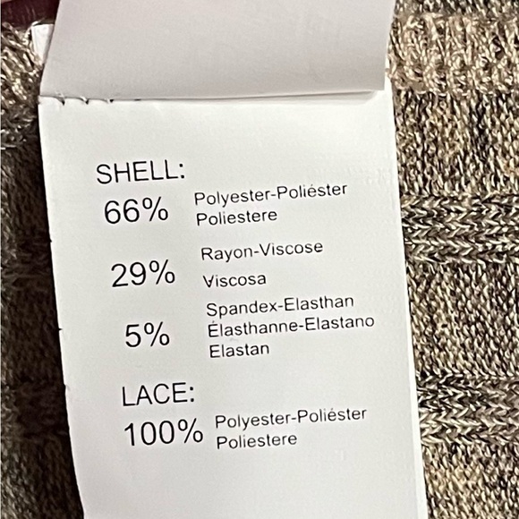 NWT Cupshe Tan ribbed lightweight Knit Sweater Dress with Lace Sleeves | XL - Picture 5 of 6